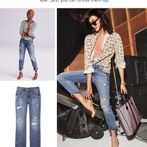 Women's Blue Distressed Jeans